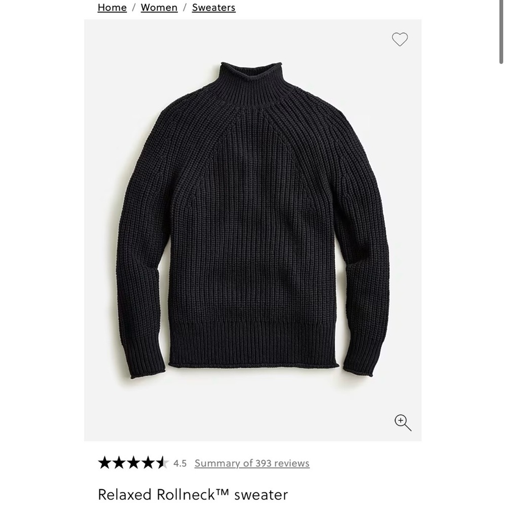 J. Crew Black Relaxed Rollneck™ sweater